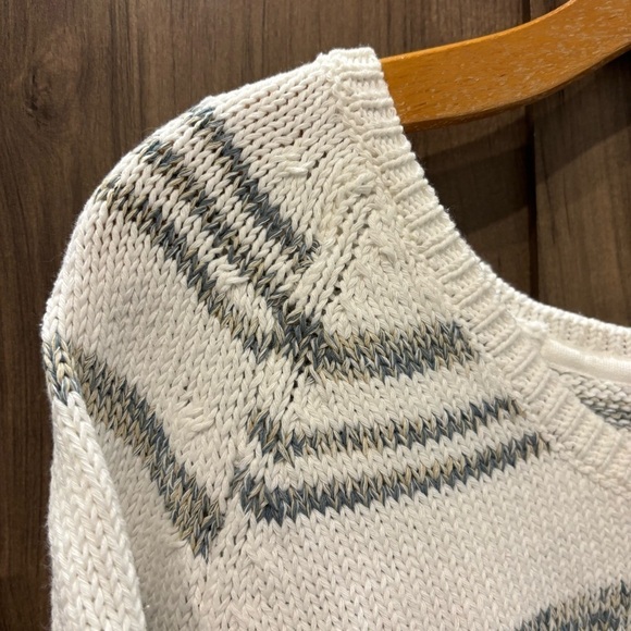 NWT J Jill Sweater XL Beach Relaxed Fit White Green Tan - Picture 4 of 12